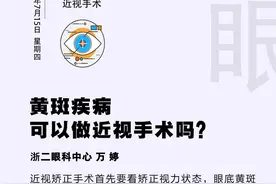 「眼科日历·7月16日」黄斑疾病可以做近视手术吗？图片