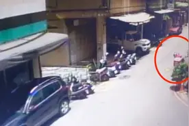 外卖小哥路边停车送餐 下一秒倒在花坛已无心跳图片