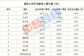 上半年31省份居民人均可支配收入公布，山东位列全国第9图片