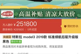 拼多多低价卖特斯拉不是官方授权？知情人称“车是真的”图片