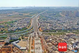海口海秀快速路二期与一期今日合龙图片