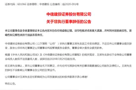 中信建投非执行董事王波辞职，工作变动以中央汇金任命为准图片