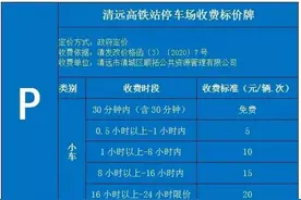 清远高铁站停车场8月1日起收费图片
