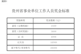 最高2万元！贵州事业单位人员奖励26条细则公布图片