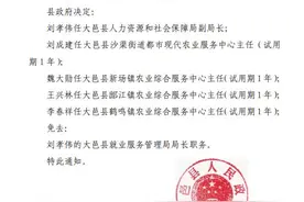 大邑县任免一批干部 附名单图片