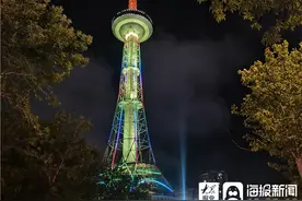7日晚东营区胜利电视塔灯光暂停20分钟 市民称“定格的美丽”图片