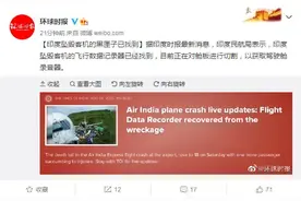 外媒：印度坠毁客机的黑匣子已找到图片