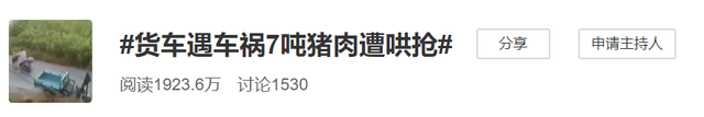 货车遇车祸数吨猪肉被哄抢，车门都被拉走了？！律师解读如何追责→