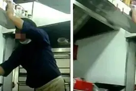 绿茶餐厅被曝！手抓吃食客炒饭、鸡肉放在垃圾桶上……图片