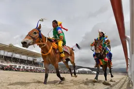 西藏当雄：云端赛马图片