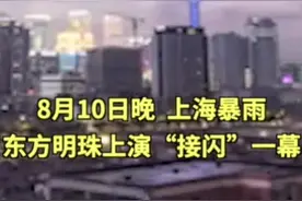 震撼！上海东方明珠塔上演“接闪”一幕，网友：谁在渡劫？图片