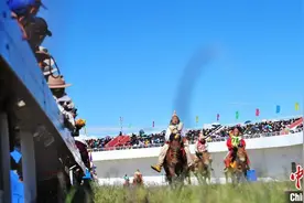 西藏羌塘草原赛马会上的马儿与少年图片