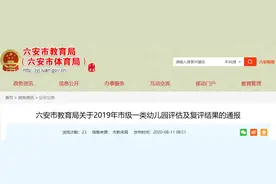 六安2019年市级一类幼儿园评估及复评结果出炉图片