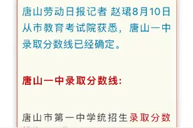 最新消息︱河北唐山 六所中学录取分数线确定图片