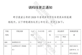 四川省教育考试院发通知：更正两高校体育类本科批调档线图片