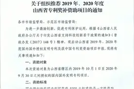 山西专利资助开始申报，最高资助2万元图片