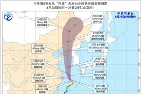 第8号台风“巴威”的中心今早位于东海北部海面上 请注意防范图片