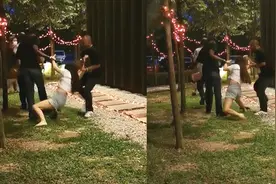 现场！中国女子马来西亚遇抢劫 喝茶时被三男子当街拖走图片