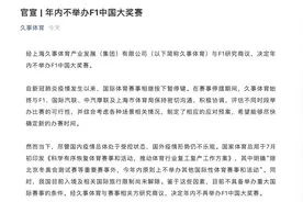 上海久事体育：年内不举办F1中国大奖赛图片