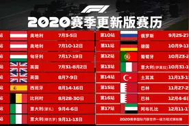 F1确定本赛季最后4站比赛，中国大奖赛取消图片