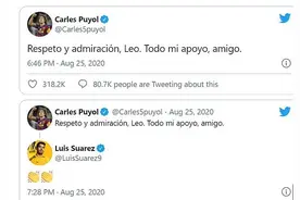 看到梅西的离队新闻，苏亚雷斯“鼓掌”，普约尔发文支持图片