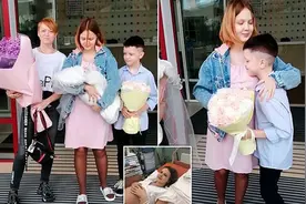 俄罗斯13岁女生抱着新生女儿出院了 11岁男友献花 妈妈们也来了图片