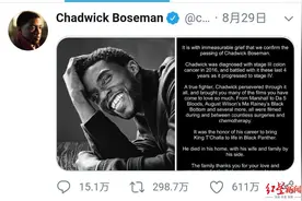 “黑豹”最后一条推特点赞数创社交平台新纪录 600多万人向其致敬图片