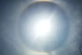 长春天空出现“日晕”图片