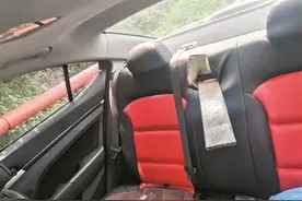 生死一瞬间！高速上飞来一块铁条击穿挡风玻璃 扎进后排座椅图片