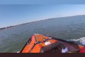 英国一只猎犬追逐海鸥游进深海 海岸警卫队出动救援图片