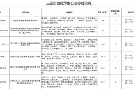 三亚首批22条学生公交专线9月7日开通 中学生持天涯行学生公交卡免费乘坐图片