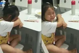 超委屈~萌娃写作业时痛哭：我的名字为什么不是小花？图片