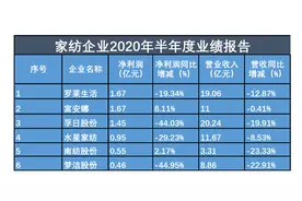 数读商业半年报│家纺行业6家企业营收负增长，出口受打击图片