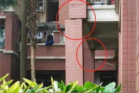 广州小区惊现柱子断裂偏移 业主担忧存安全隐患图片