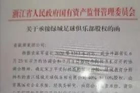 马云看不上的绿城足球发生巨变：国资浙能集团持股50%，宋卫平彻底退出图片