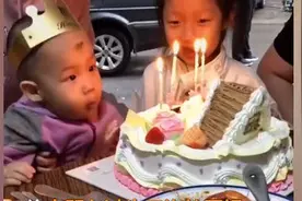 萌娃过生日许下两个朴实愿望图片