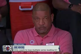 3次3比1领先被翻盘，里弗斯成NBA第一人图片