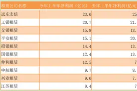 融资租赁公司半年报：头部公司整体稳健，26家净利润亏损图片