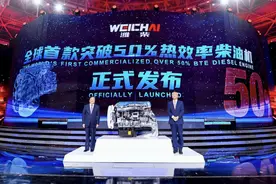 潍柴动力推全球首款热效率超50%柴油机 具备量产和商业化条件图片