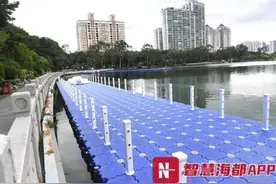 首次架设！超百米！福州西湖这座蓝色的桥，你发现了吗？图片