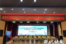 “冠军”姐姐教弟弟练字，江苏书法大赛走进滨海图片