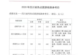成都发布30条旅游线路参考价，低于三分之一为不合理低价团图片