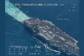 画面高清！伊朗用国产无人机拍下美军航母（图）图片