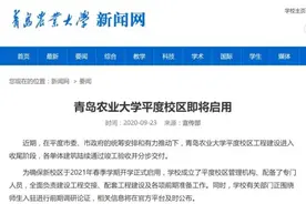 青岛农业大学平度校区启用时间确定 首批计划入驻学生1万余人图片