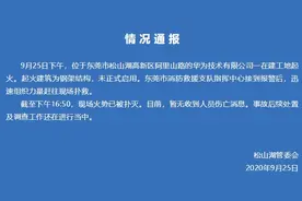 东莞松山湖管委会：起火建筑未正式启用，现场火势已扑灭图片