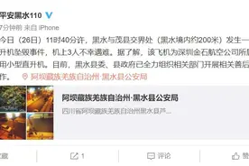 四川黑水一直升机坠落，机上3人遇难，官方通报结果图片