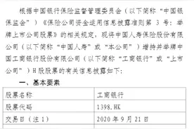 再度出手！中国人寿举牌工行H股，险资为何“扎堆”扫货银行股？这一特性或是主因图片