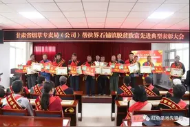 携手界石九余载 决战脱贫惠七村——甘肃省烟草专卖局（公司）在界石铺镇开展脱贫致富先进典型表彰活动图片