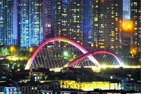 成都用光影秀祝福祖国图片