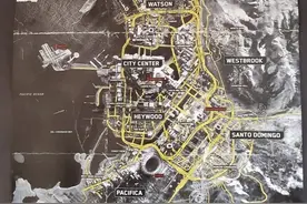 《赛博朋克2077》实体版地图、明信片泄露 夜之城全貌图片